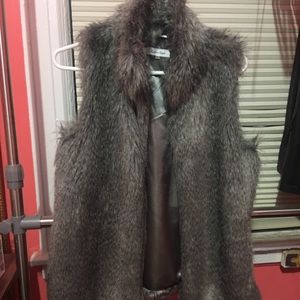 Calvin Klein faux fur vest